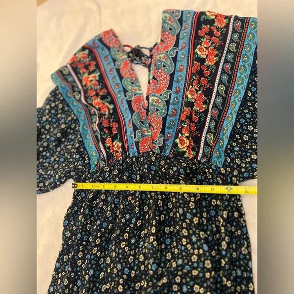 🌿 Umgee Boho High-Low Floral Paisley Dress - Picture 7 of 9